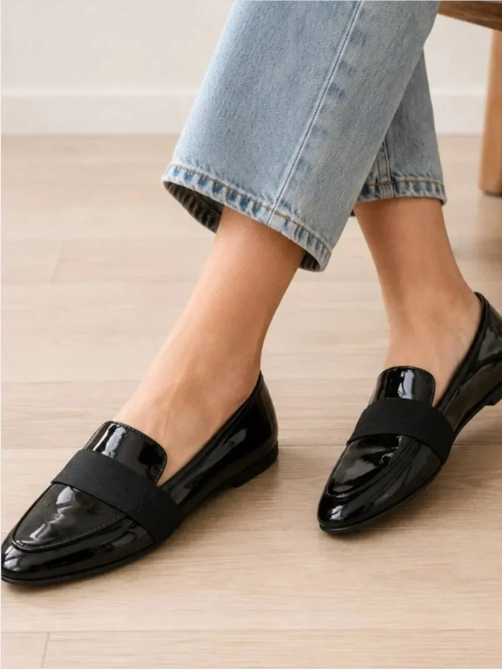 Kate Spade Loafers Size 8 Black Patent Leather Slip On Flats